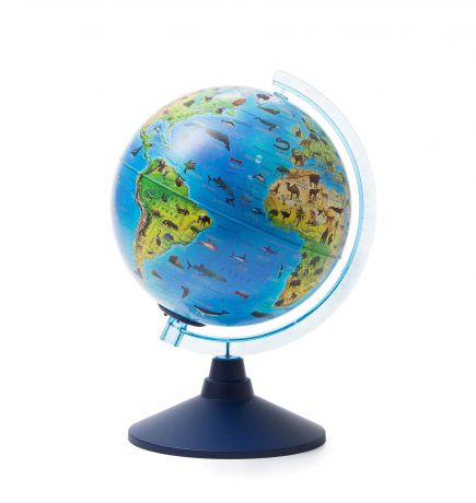 Глобус Globen зоогеографический детский, с подсветкой диаметр 21 см