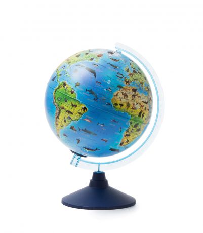 Глобус Globen Зоогеографический с подсветкой от батареек, диаметр 25 см