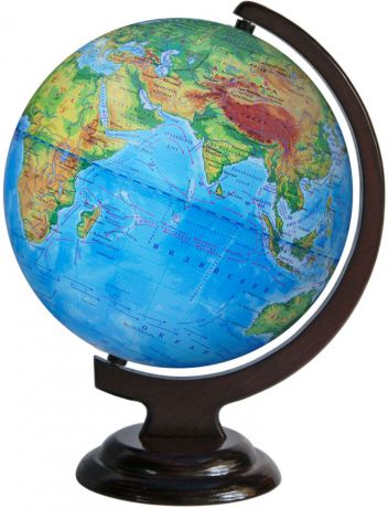Глобус Глобусный мир, с физической картой мира, на подставке, диаметр 25 см