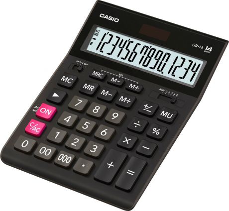 Калькулятор настольный Casio, черный, GR-14T-W-EP