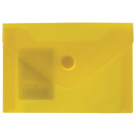Папка-конверт BRAUBERG с кнопкой, А7, 74х105 мм, желтый