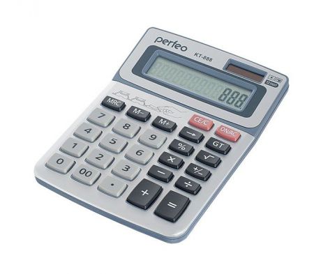 Настольный калькулятор Perfeo PF_3545, серебристый