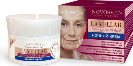 Крем для ухода за кожей Novosvit Ламеллярный ночной крем "La Mellar", восстановление упругости кожи, 50 мл