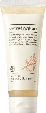 Secret Nature Peach Pit Mild Deep Cleanser Пенка для глубокого очищения с измельченными персиковыми косточками, 150 мл