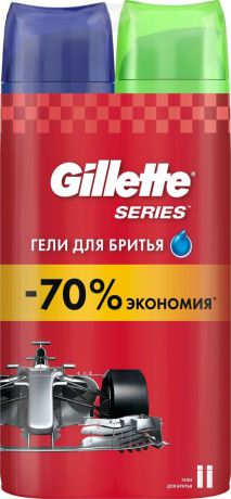 Набор гелей для бритья Gillette Series, 2 шт по 200 мл