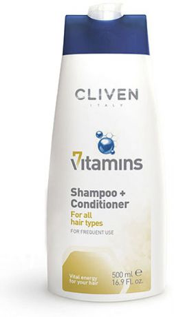 Шампунь-бальзам для волос Cliven 7 Vitamine, 500 мл