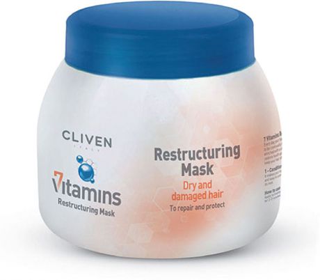 Маска для волос Cliven 7 Vitamine восстанавливающая для сухих и поврежденных волос, 500 мл