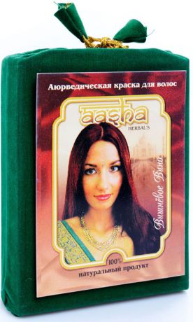Краска для волос Aasha Herbals аюрведическая, Вишневое вино, 100 г