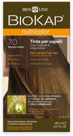 Краска для волос BioKap, тон 7.0 Средне-Русый, 140 мл