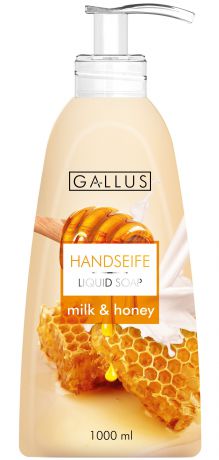 Жидкое мыло Gallus, Молоко и мёд, 1 л