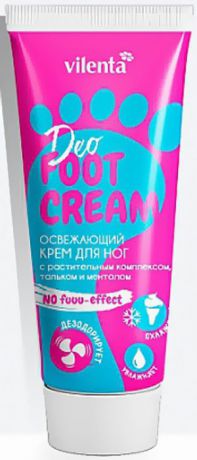 Vilenta Крем для ног Освежающий Deo Foot Cream с растительным комплексом, тальком и ментолом, 75 мл