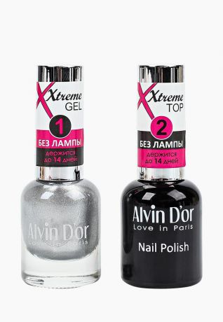 Набор гель-лаков для ногтей Alvin Dor Xtreme (лак+тoп) тон MIX 32, 2 х 15 мл