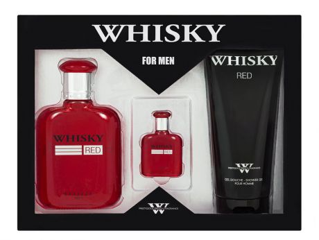 Парфюмированный набор Evaflor "Whisky Red" мужской: Туалетная вода 100мл, миниатюра 7,5мл, гель для душа 200мл