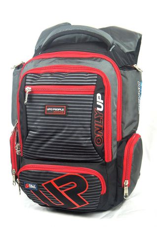 Рюкзак спортивный "UFO people", цвет: темно-серый с красным, 21 л. 5528