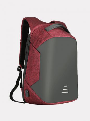 Рюкзак ARCTIC HUNTER антивор c USB портом для зарядки смартфона, красный, черный