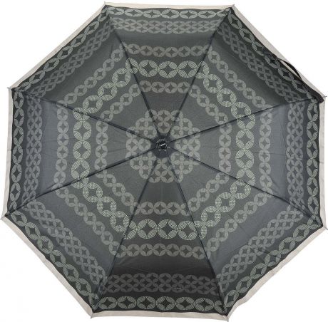 Зонт женский Doppler, 3 сложения, полуавтомат, цвет: черный. 730165G6