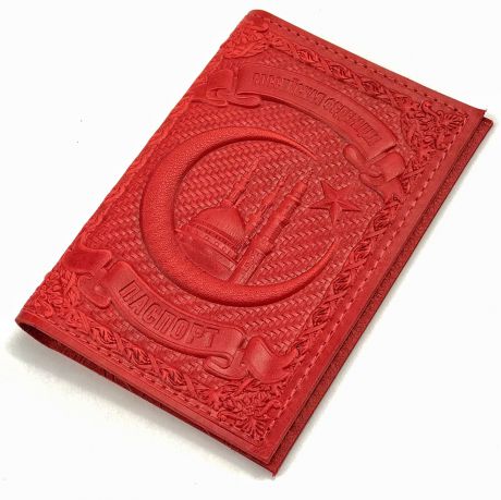 Обложка для паспорта TRIWESTA Полумесяц и Мечеть, красный