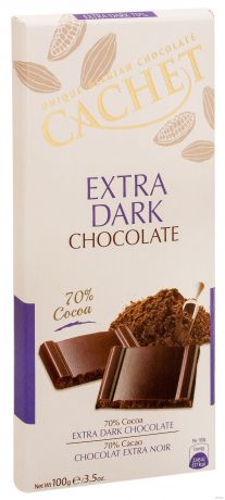 Шоколад Cachet -уникальный БЕЛЬГИЙСКИЙ Экстра горький - 70 % какао, 100 г