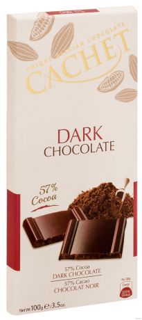 Шоколад Cachet -Уникальный БЕЛЬГИЙСКИЙ горький 57 % какао, 100 г