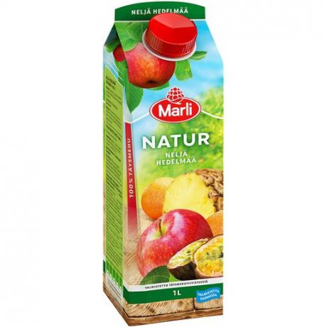 Сок 1л Natur из 4 фруктов (апельсин, яблоко, ананас, маракуйя), т. м. Marli (тетрапак) #10
