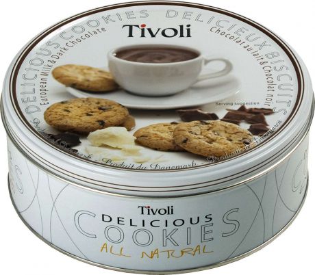 Печенье Jacobsens Bakery датское "TIVOLI" с молочным и темным шоколадом, 150 г