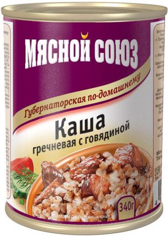 Готовые блюда Мясной союз "Каша гречневая с говядиной", 340 г