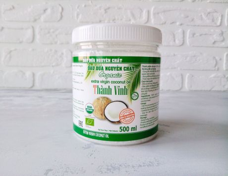 Кокосовое масло Thanh Vinh натуральное Organic Extra Virgin, нерафинированное, холодного отжима, 500 мл