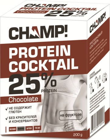 Коктейль протеиновый Champ!, шоколадный, 5 шт х 40 г