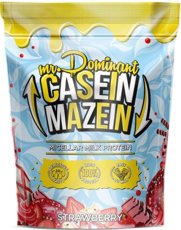 Напиток сухой Mr. Dominant Casein Masein, концентрат, клубника, 900 г