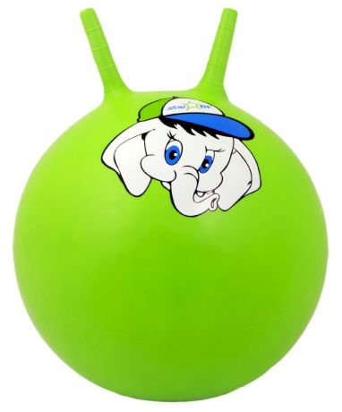 Мяч-попрыгун Starfit "Слоненок", с рожками, цвет: зеленый, синий, белый, диаметр 45 см