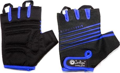 Велоперчатки мужские Indigo, SB-01-1575, черный, синий, размер M