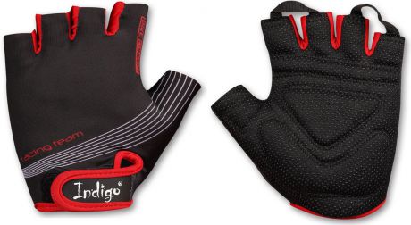 Велоперчатки мужские Indigo, SB-01-8203, черный, красный, размер M