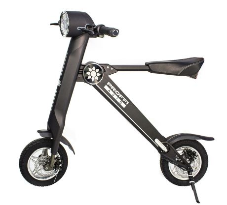 Электровелосипед PROFFI AUTO Электросамокат SMART PA0532, складной, со встроенной Bluetooth-колонкой, с фонарем, с сигнализацией, с LCD дисплеем, черный, белый
