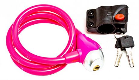 Велозамок с ключом Nurbo SL576, RLKPPK000002, розовый