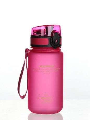 Бутылка для воды UZSPACE Colorful Frosted Series Button lid 350, 3034/pink, розовый