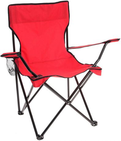 Кресло туристическое Maclay, с подстаканником, 134168, красный, до 80 кг