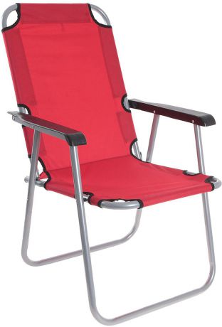 Кресло туристическое Maclay, с подлокотниками, 134151, красный, до 80 кг