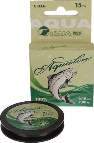 Леска плетеная Aqua Aqualon Dark-Green, 2733516, 15 м, 0,10 мм