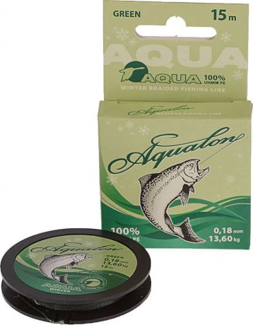 Леска плетеная Aqua Aqualon Dark-Green, 2733520, 15 м, 0,18 мм