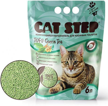 Наполнитель Cat Step Tofu Green Tea, 20333002, для кошачьих туалетов, 6 л
