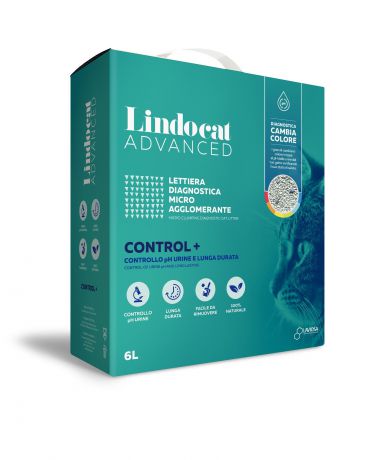 Наполнитель LINDOCAT (Италия) комкующийся, диагностический, с контролем уровня РН "Control+", 6л