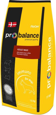 Корм сухой ProBalance "Immuno Adult Maxi" для взрослых собак крупных пород, 15 кг