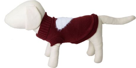 Свитер для собак Каскад "Сердце", 52001102, бордовый, размер S