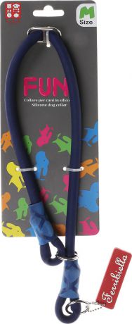 Ошейник для собак Ferribiella Collare Fun Silicone, 47228, синий, обхват шеи 50 см