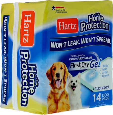 Одноразовая пеленка для собак Hartz Dog Pads, H04156, 54 х 54 см, 14 шт