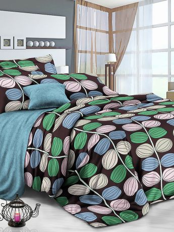 Комплект постельного белья ИМАТЕКС IM0384-2е-70х70, темно-коричневый, зеленый, розовый, голубой, бежевый