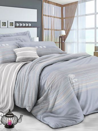Комплект постельного белья ИМАТЕКС IM0383-сем-70х70, серый, белый