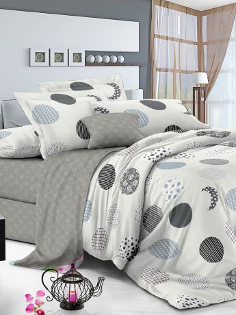 Комплект постельного белья ИМАТЕКС IM0388-2е-70х70, светло-серый, черный, серый