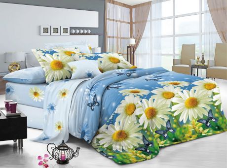 Комплект постельного белья ИМАТЕКС IM0403-2е-70х70, зеленый, голубой, желтый