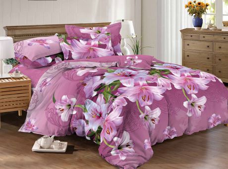 Комплект постельного белья ИМАТЕКС IM0353-2е-70х70, сиреневый, фиолетовый